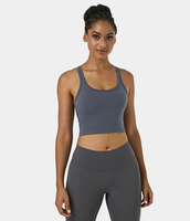 Halara - Racerback Workout verkürztes Tanktop - Dämmerungsblau - S