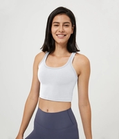 Halara - Racerback Workout verkürztes Tanktop - Weiß - S