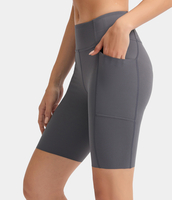 Halara - Radhose mit hoher Taille und Tasche - Smokey Eye - Dunkelgrau - XL