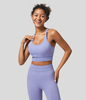 Halara - Rückenfreier,  ausgeschnittener Yoga-Sport-BH mit geringem Halt,  verstellbaren Trägern,  nahtlosem Flow und Racerback - Baby Lavender - S