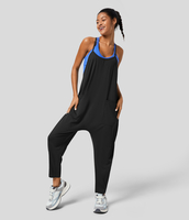 Halara - Rückenfreier,  knöchellanger,  lässiger,  konischer Jumpsuit-Overall mit mehreren Taschen - Tap Shoe - M