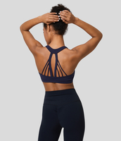 Halara - Rückenfreier,  schnell trocknender Lauf-Sport-BH mit mittlerem Halt - Inkling - XL