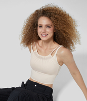 Halara - Rückenfreier Yoga-Sport-BH mit leichtem Halt und kontrastierendem Netz - Jet Stream - S