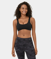 Halara - Rückenfreier Yoga-Sport-BH mit niedrigem Halt und U-Ausschnitt - Schwarz - M