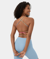 Halara - Rückenfreies,  überkreuztes,  kurz geschnittenes Tie-Dye-Yoga-Tanktop mit U-Ausschnitt - Sunset Tie Dye - M