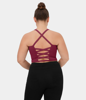 Halara - Rückenfreies,  kurz geschnittenes Yoga-Tanktop in Großgröße mit Schnürung - Dry Rose - 2X