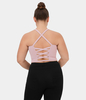 Halara - Rückenfreies,  kurz geschnittenes Yoga-Tanktop in Großgröße mit Schnürung - Peachskin - 3X