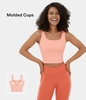 Halara - Rückenfreies,  kurz geschnittenes Yoga-Tanktop mit eckigem Ausschnitt - Peach Melba - M
