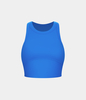 Halara - Rückenfreies,  kurz geschnittenes Yoga-Tanktop mit Racerback - Pure Tile Blue - S