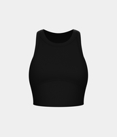 Halara - Rückenfreies,  kurz geschnittenes Yoga-Tanktop mit Racerback - Schwarz - M