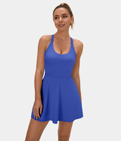 Halara - Rückenfreies Sportkleid mit überkreuzten Trägern - Aster Blue - XS