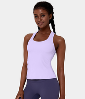 Halara - Rundhals-Tanktop mit Racerback - Helles Lila - XS