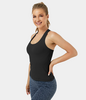 Halara - Rundhals-Tanktop mit Racerback - Schwarz - M