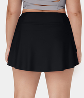 Halara - Schlichter Plus Size 2-in-1-Tanzrock mit Rückentasche am Bund - Schwarz - 3X