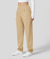 Halara - Schmal zulaufende Stoffhose mit mittelhohem Bund - Taos Taupe - XS(regular)