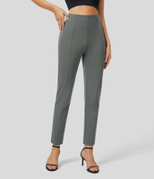 Halara - Schmale Stoffhose mit hohem Bund und Gesäßtaschen - Sedona Sage - S(regular)