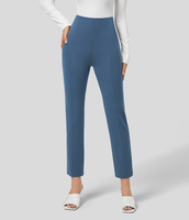 Halara - Schmale Stoffhose mit hohem Bund und Gesäßtaschen - Stellar - L(regular)