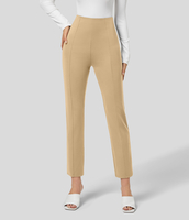 Halara - Schmale Stoffhose mit hohem Bund und Gesäßtaschen - Taos Taupe - M(regular)