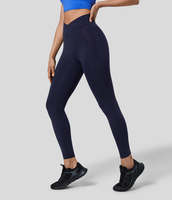 Halara - Schnell trocknende 7/8-Workout-Leggings mit hohem Bund und überkreuzten Taschen - Inkling - S(7/8)