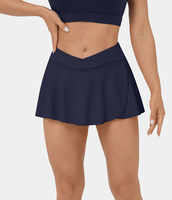 Halara - Softlyzero™ Airy,  mittelhoher Crossover-2-in-1-ausgestellter Mini-Tanzrock - Peacoat - XS(regular)