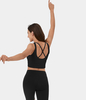 Halara - Softlyzero™ Airy Rückenfreies,  lässiges Cool-Touch-Tanktop-Korsett mit U-Ausschnitt und Schnürung - Schwarz - L