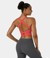 Halara - Softlyzero™ Airy Rückenfreies Yoga-Tanktop mit eckigem Ausschnitt und Schnürung - Poinsettia - XS