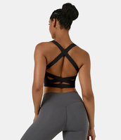 Halara - Softlyzero™ Airy Rückenfreies Yoga-Tanktop mit eckigem Ausschnitt und Schnürung - Schwarz - S