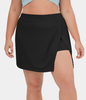 Halara - Softlyzero™ Airy Seitenschlitz 2-in-1 Seitentasche Plus Size Tennisrock-Purity - Schwarz - 3X