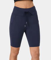 Halara - Softlyzero™ Airy Shorts mit hoher Taille,  Kordelzug und seitlichen Taschen,  einfarbig,  22, 9 cm - Peacoat - M