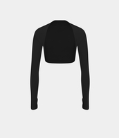 Halara - Softlyzero™ Airy Solid Thumb Hole Langarm-Golfsportoberteil - Schwarz - XL