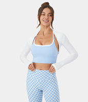 Halara - Softlyzero™ Airy Solid Thumb Hole Langarm-Golfsportoberteil - Weiß - L