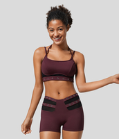 Halara - Softlyzero™ Airy Sport-BH aus Mesh mit Neckholder,  Cool-Touch - Beerenrot - XS