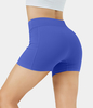 Halara - Softlyzero™ Airy Yoga-Shorts mit hoher Taille und Seitentaschen,  3, 5 Zoll - Aster Blue - M