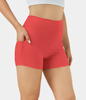 Halara - Softlyzero™ Airy Yoga-Shorts mit hoher Taille und Seitentaschen,  3, 5 Zoll - Poinsettia - M