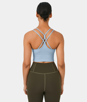 Halara - Softlyzero™ Airy Yoga-Tanktop mit überkreuzten,  gekreuzten Trägern - Angel Falls - M