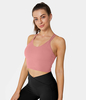 Halara - Softlyzero™ Airy Yoga-Tanktop mit überkreuzten,  gekreuzten Trägern - Rose Pink - XS