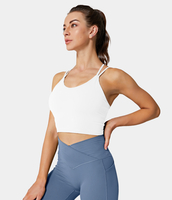 Halara - Softlyzero™ Airy Yoga-Tanktop mit überkreuzten,  gekreuzten Trägern - Weiß - S