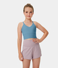 Halara - Softlyzero™ Crisscross Workout Cropped Cami-Kids mit V-Ausschnitt - Blue Heaven - S/8