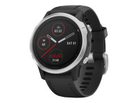 Garmin fenix 6S - Silber - Sportuhr mit Band - Silikon - schwarz - Anzeige 3 cm (1.2")