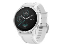 Garmin fenix 6S - Silber - Sportuhr mit Band - Silikon - weiß - Anzeige 3 cm (1.2")