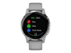 Garmin vívoactive 4S - 40 mm - Powder Gray - Sportuhr mit Band - Silikon - Powder Gray - Bandgröße 1