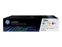 HP 126A Tri-pack - 3er-Pack - Gelb,  Cyan,  Magenta - Original - LaserJet - Tonerpatrone (CF341A)