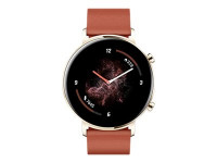 Huawei Watch GT 2 - Classic - 42 mm - Champagne Gold - intelligente Uhr mit Riemen - Leder - Chestnu