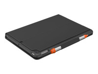 Logitech Slim Folio - Tastatur und Foliohülle - Bluetooth - AZERTY - Französisch - Graphite - für Ap