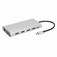 Manhattan USB-C Dock/Hub with Card Reader and MST,  Ports (x10): 130660