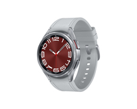 Samsung Galaxy Watch6 Classic - 43 mm - intelligente Uhr mit Band - Hybrid-Eco-Leder - Silber - Band sm-r950nzsadbt
