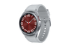 Samsung Galaxy Watch6 Classic - 43 mm - intelligente Uhr mit Band - Hybrid-Eco-Leder - Silber - Band sm-r950nzsaeue