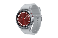 Samsung Galaxy Watch6 Classic - 43 mm - intelligente Uhr mit Band - Hybrid-Eco-Leder - Silber - Band sm-r950nzsaeue