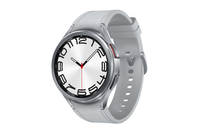 Samsung Galaxy Watch6 Classic - 47 mm - intelligente Uhr mit Band - Hybrid-Eco-Leder - Silber - Band sm-r960nzsaeue