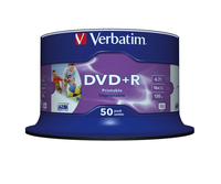 Verbatim 50 x DVD+R - 4.7 GB 16x - Bedruckbarer Innenring,  in Fotoqualität bedruckbare Oberfläche 43512
